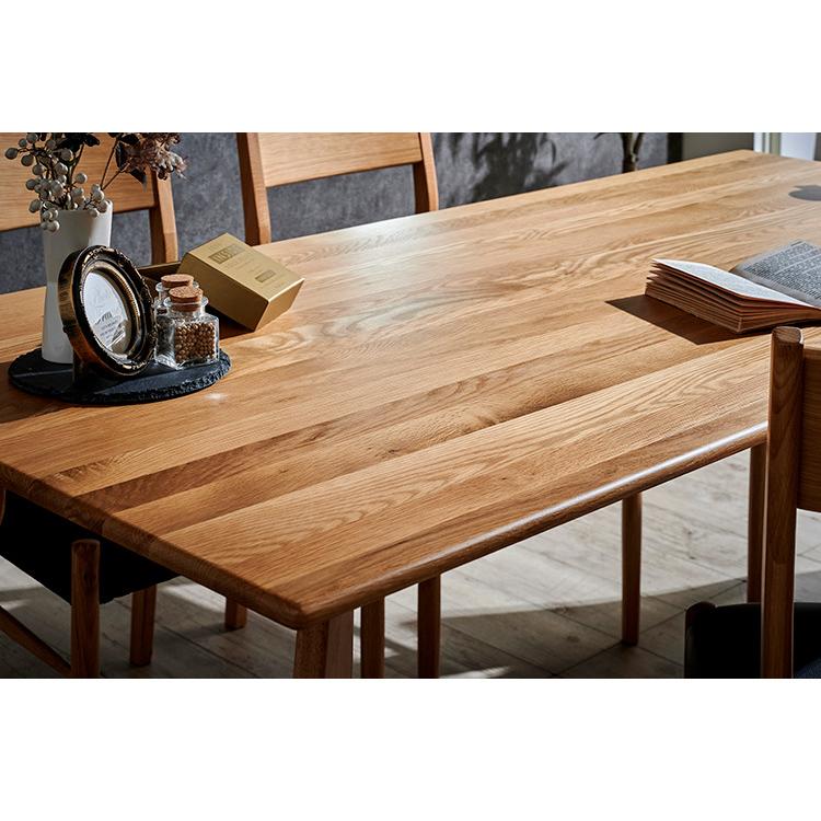 ダイニングテーブル 単品 幅150 オーク無垢材 ブラック ナチュラル 4人