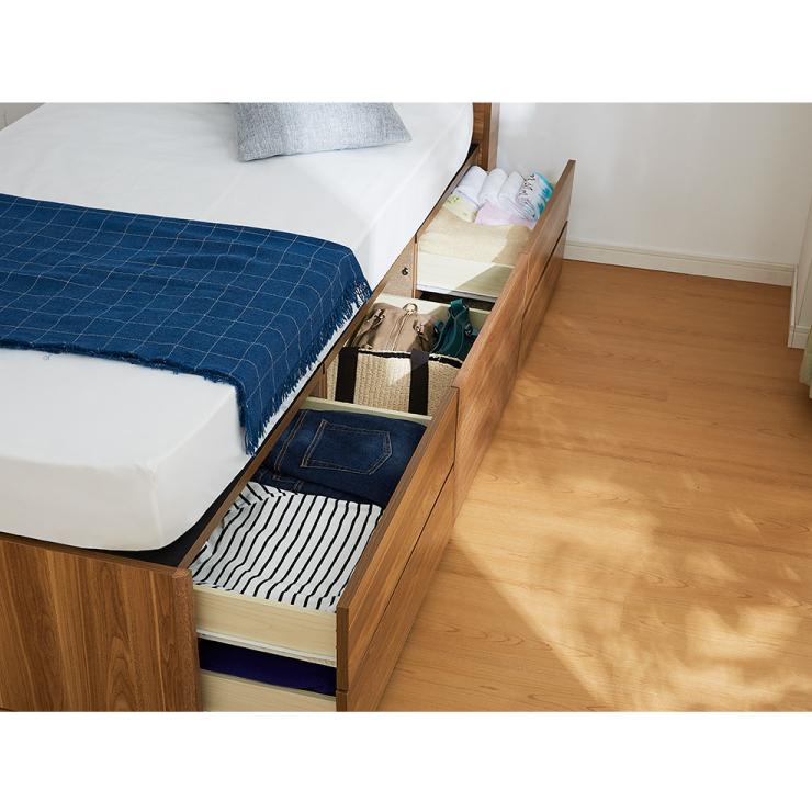 チェストベッド セミダブル フレームのみ ベッド 収納ベッド