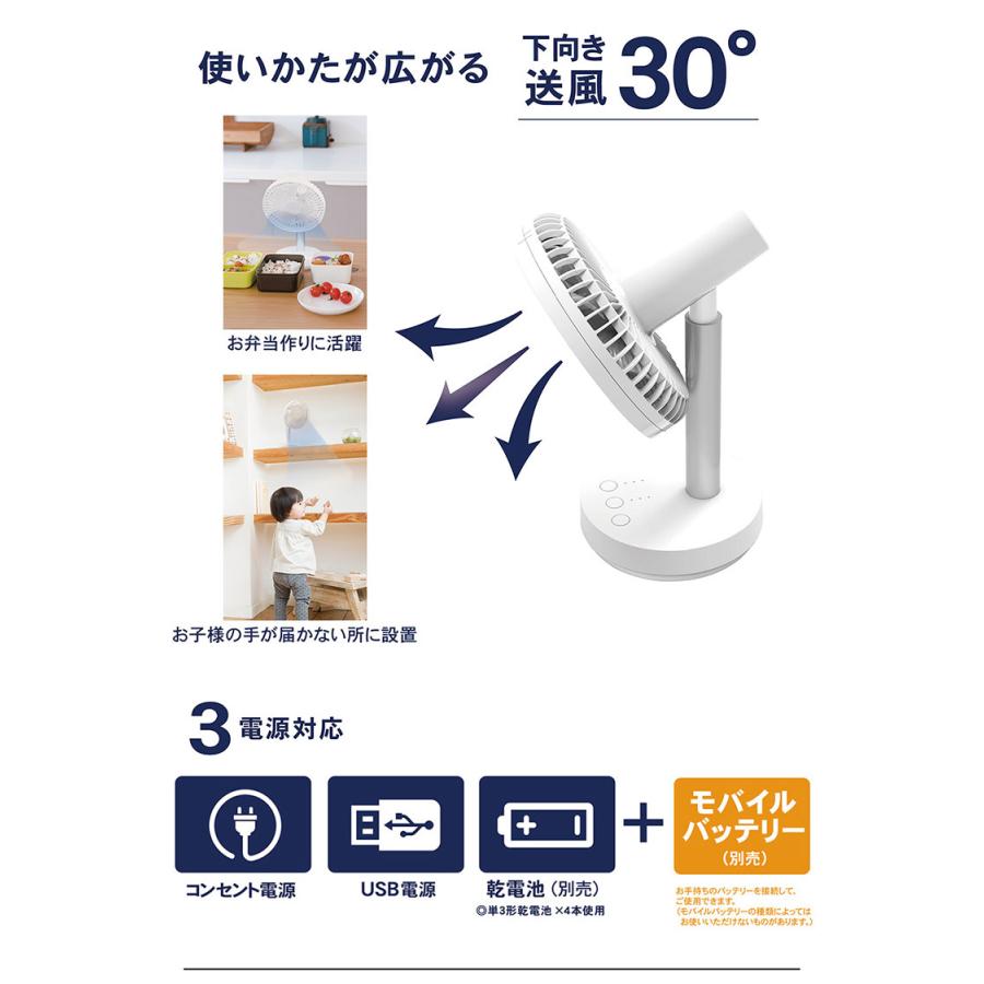 トップランド コンパクト扇風機 どこでもFANTASTIC自動首振り