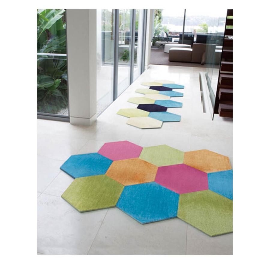 スミノエ ホームタイルカーペット 六角 43×50cm 滑り止め 防ダニ 防音