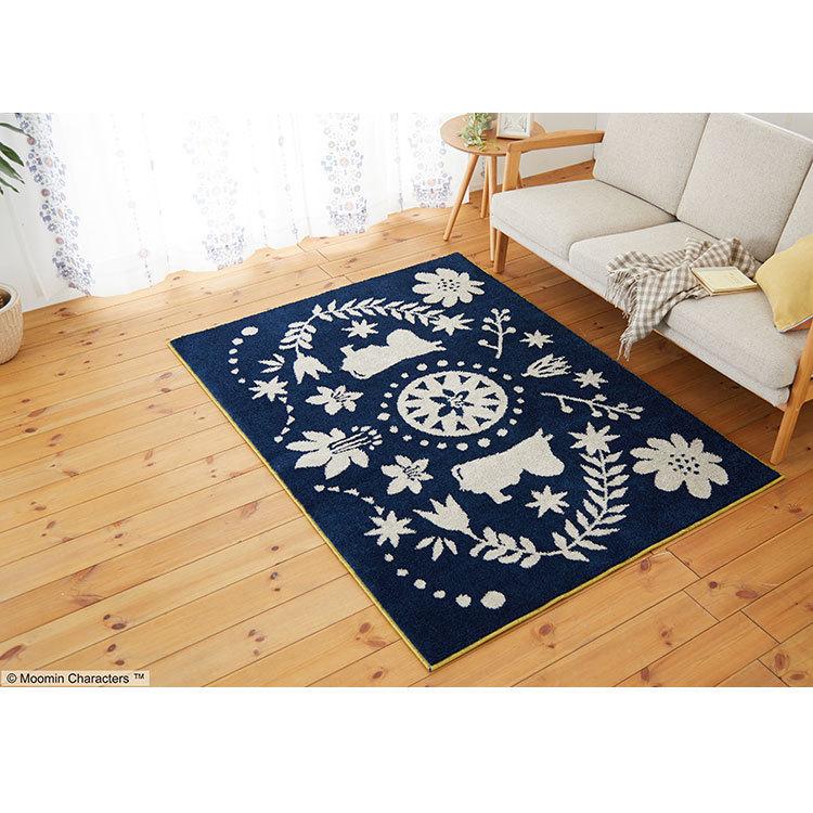 ラグ 日本製 130×185cm ムーミン MOOMIN FOLK LINE rug フォーク