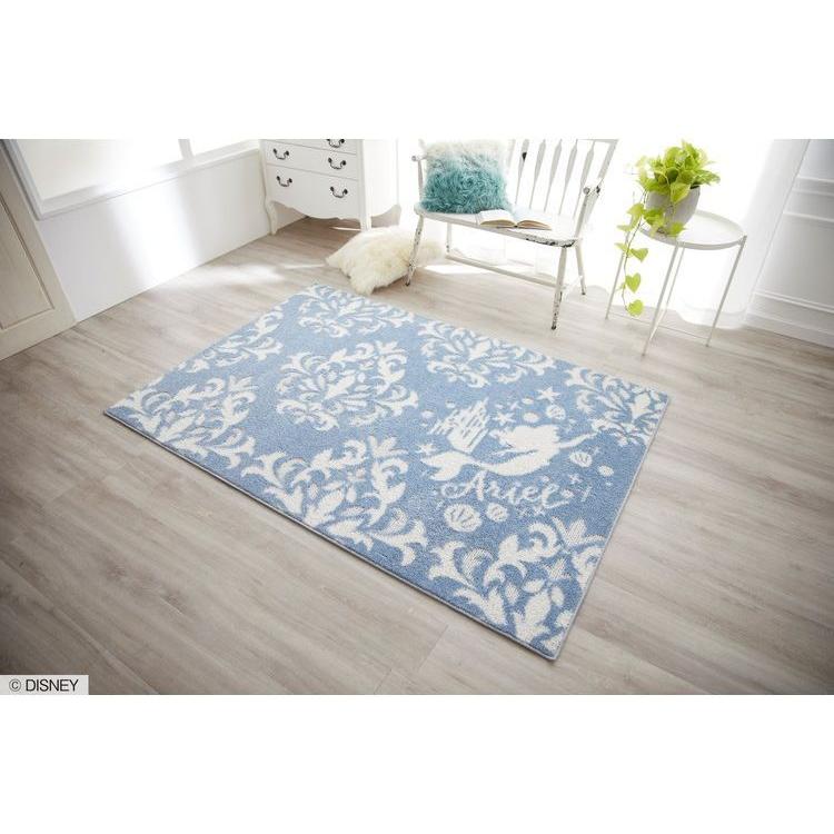 ディズニー ラグ 90 130cm アリエル ダマスク柄 Disney 防ダニ 床暖房 ホットカーペット対応 キャラクター 北欧 かわいい 可愛い おしゃれ 代引不可 リコメン堂 通販 Paypayモール