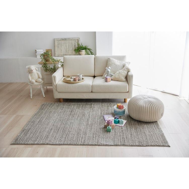 日本製 ラグ 130×190cm 滑り止め エクリュ むじのラグ 無地 タフトラグ