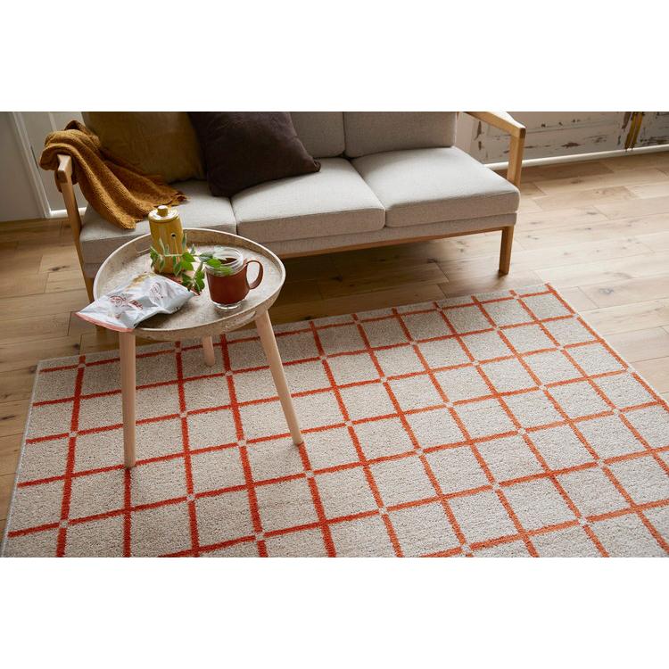 日本製 ラグ 185×185cm 滑り止め オセロ チェック柄 カラー