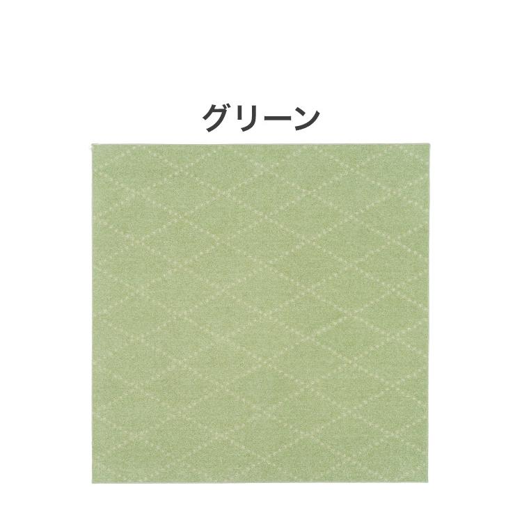 日本製 ラグ 185×185cm 滑り止め ポント モロッカン模様 アクセント