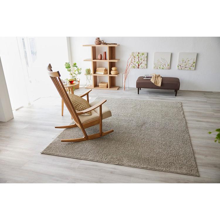 日本製 ラグ 190×240cm 滑り止め ソル SOL むじのラグ 無地 タフトラグ