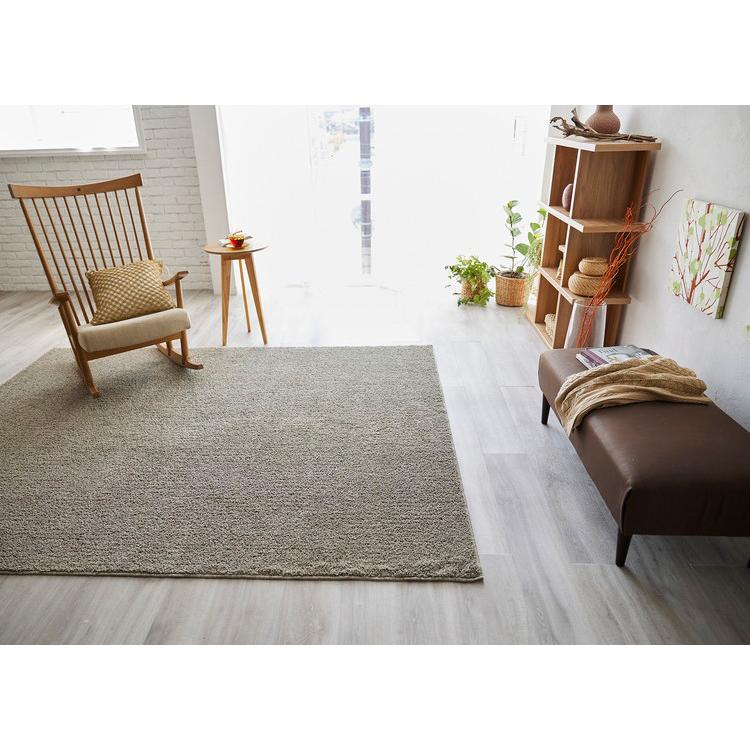 日本製 ラグ 190×240cm 滑り止め ソル SOL むじのラグ 無地 タフトラグ