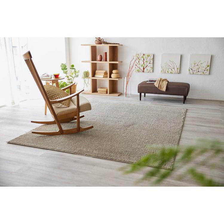 日本製 ラグ 190×240cm 滑り止め ソル SOL むじのラグ 無地 タフトラグ