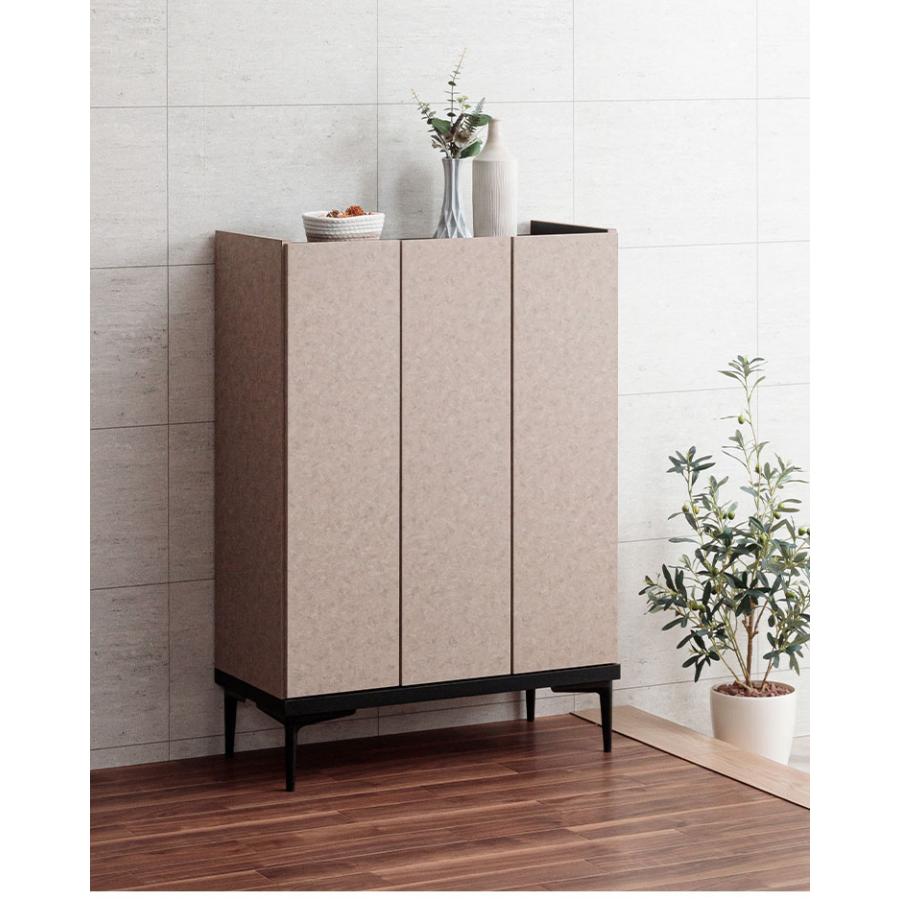 下駄箱 靴箱 国産 日本製 大川家具 幅75cm ロータイプ シューズ