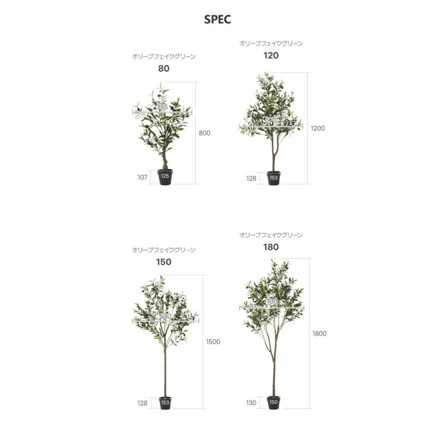 roommhome オリーブの木 120cm フェイクグリーン 人工観葉植物 造花 観葉樹 室内 観葉植物 オリーブ グリーン ルームアンドホーム 代引不可｜recommendo｜02