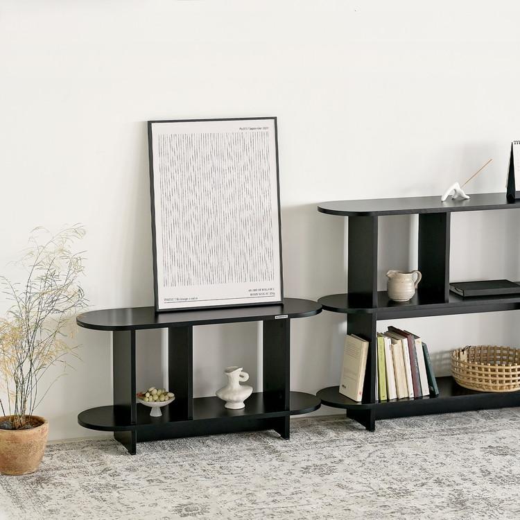 roomnhome バルトラウンドシェルフ ラック 2段 80cm ドレッサー 見せる