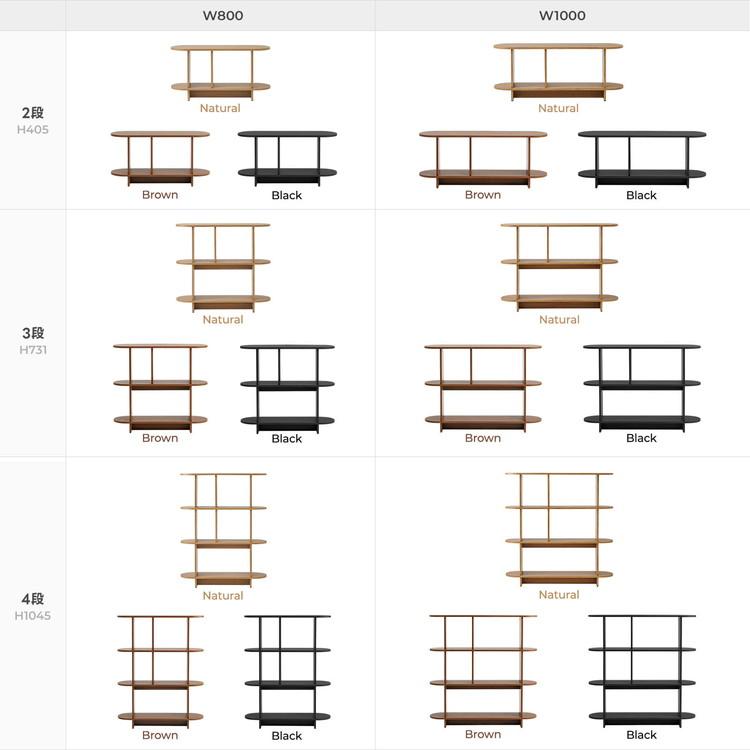 roomnhome バルトラウンドシェルフ ラック 3段 80cm ドレッサー 収納