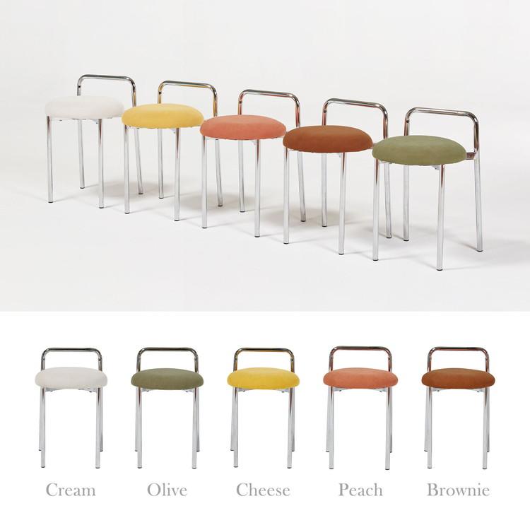 roomnhome ボストン クロム スツール 幅56cm mix素材 おしゃれ