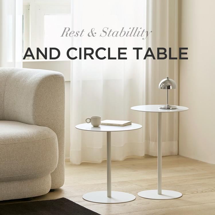 roomnhome サイドテーブル アイアン アンドラウンドテーブル 幅