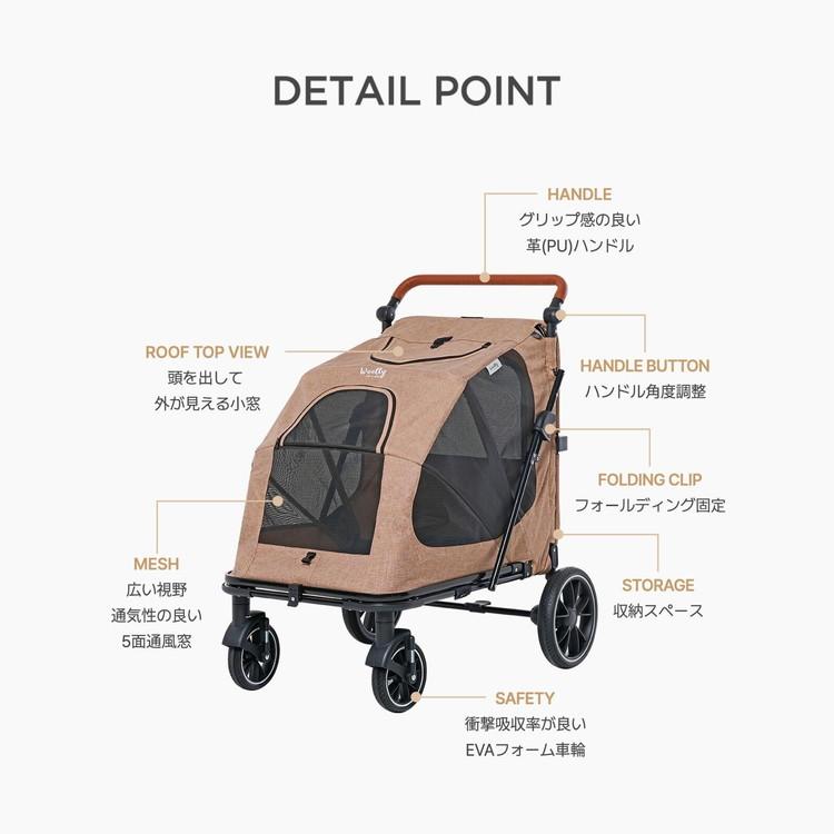 roomngome 大型犬対応 ジャンボ低床型ペットカート 低床タイプ ペット