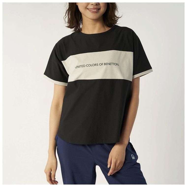 BENETTON ベネトン カラーステッチロゴTシャツ ヨガ スポーツ ジム ウェア スポーツウェア ジムウェア ヨガウェア 運動｜recommendo｜02