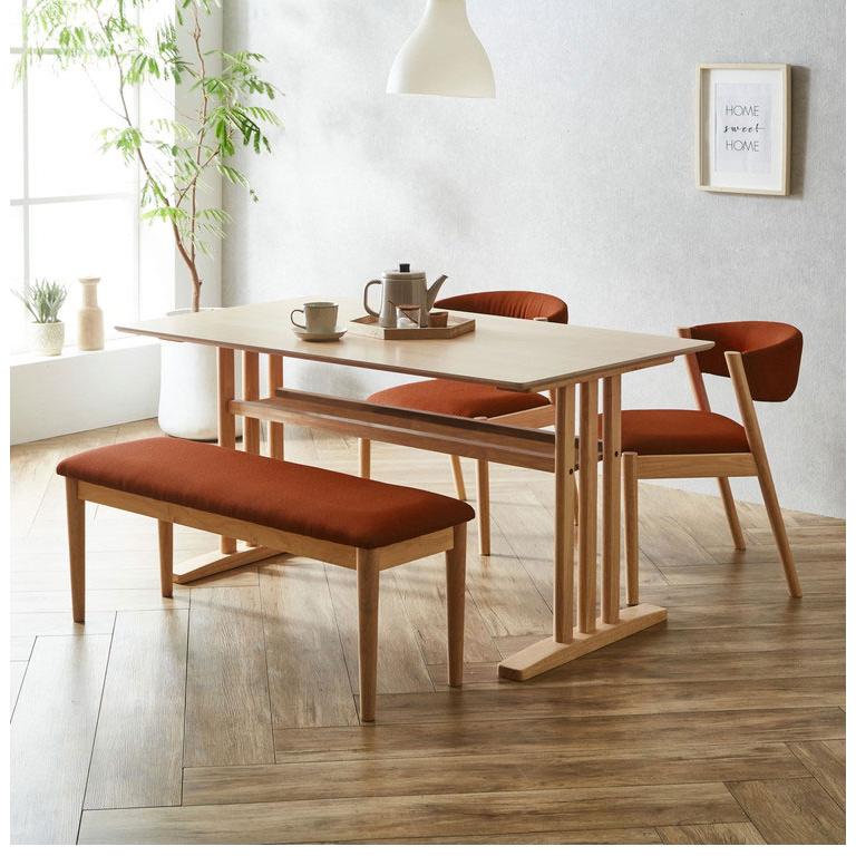 ダイニングベンチ ワッフル 幅105cm 単品 ファブリック ベンチシート 2