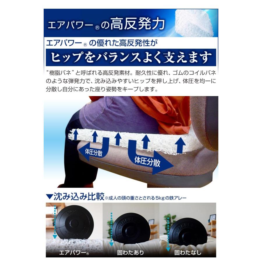 日本製 3次元スプリング構造体 高反発 クッション 座布団 エアパワー