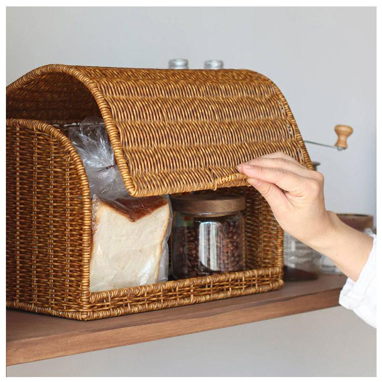 ラタン調 ブレッドケース UTILE ユティル 洗えるバスケット PPラタン