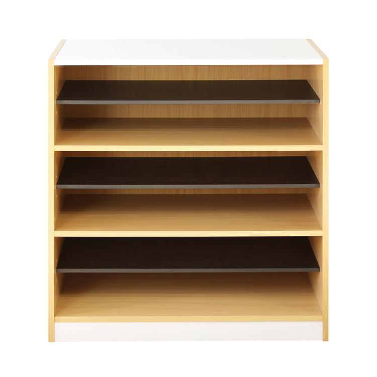 ※法人様限定販売 下駄箱 1列×3段 9人用 フリーラック スリッパラック シューズボックス シューズラックオープン 6足 棚板可動式 中棚付き 幅55cm 代引不可の画像
