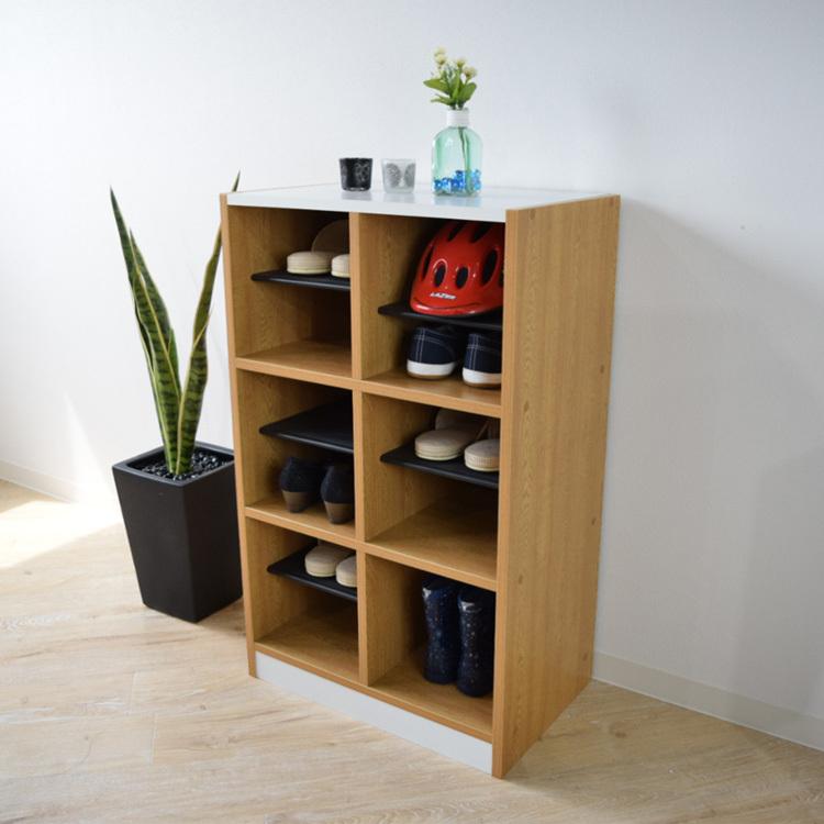 下駄箱 2列×3段 6人用 フリーラック スリッパラック シューズボックス