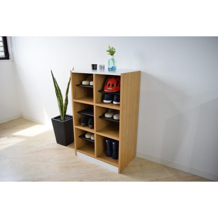 下駄箱 2列×3段 6人用 フリーラック スリッパラック シューズボックス