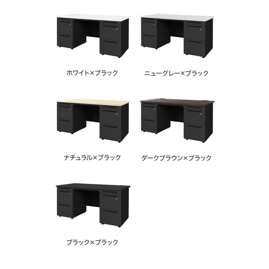 オフィスデスク 両袖机 幅140×奥行き70cm デスク 両袖デスク スチール 