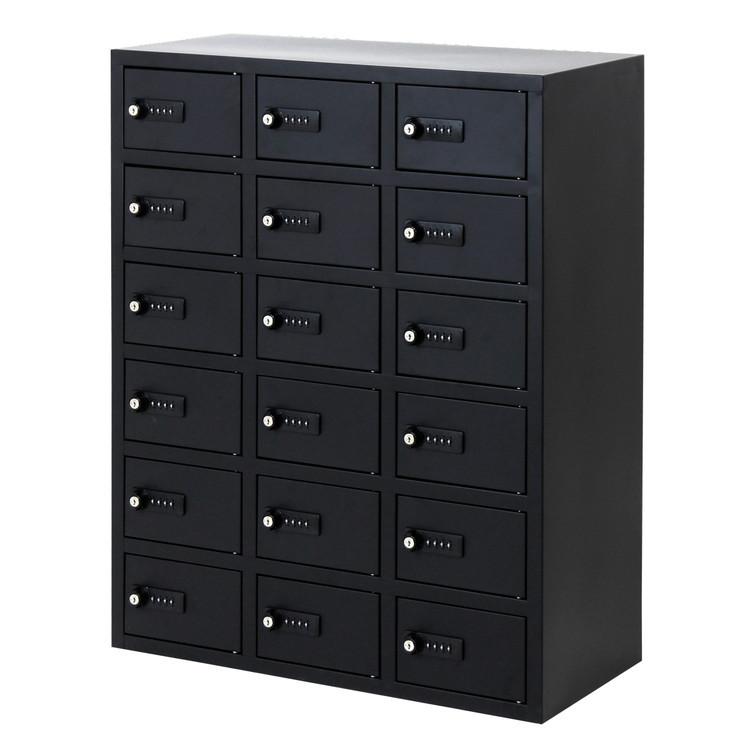 法人様限定販売 貴重品ロッカー ダイヤル錠式 3列6段 18人用 Nsafe