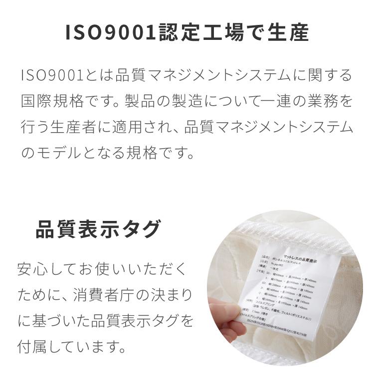 ボンネルコイル マットレス セミダブル 厚さ14cm 圧縮梱包 ホワイト