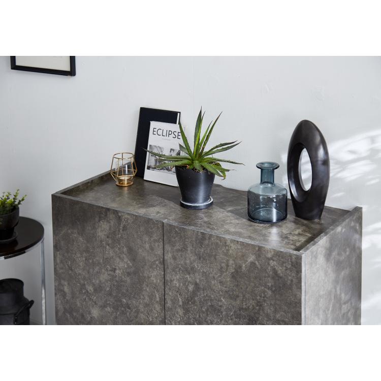 キャビネット ストーン調 幅60cm チェスト リビングボード 開き扉