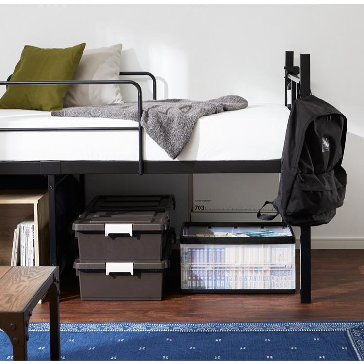 ミドルベッド シングル 宮付き コンセント付き 通気性抜群 収納力