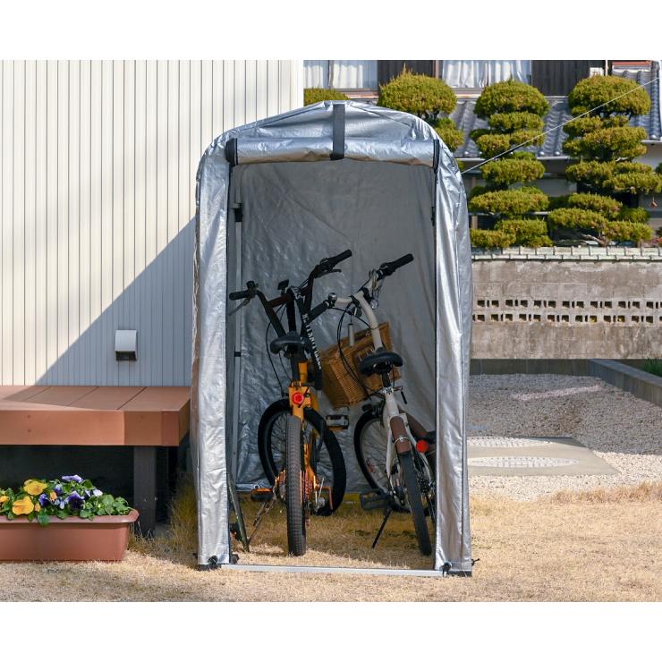 アルミサイクルハウス 1~2台用 SKHS-0102SV サイクルヤード アルミサイクルハウス 1~2台用 SKHS-0102SV サイクルヤード