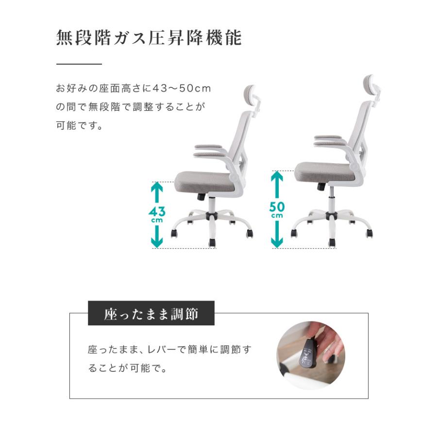 オフィスチェア メッシュ仕様 ロッキング機能付き デスクチェア