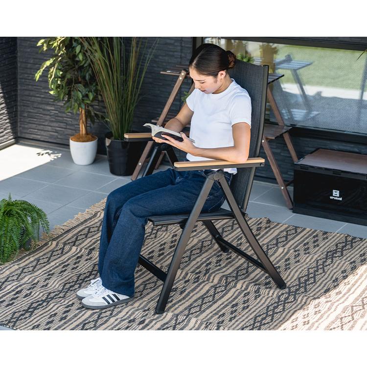 折りたたみ ガーデンチェア リクライニングチェア 9段階調整 アルミ