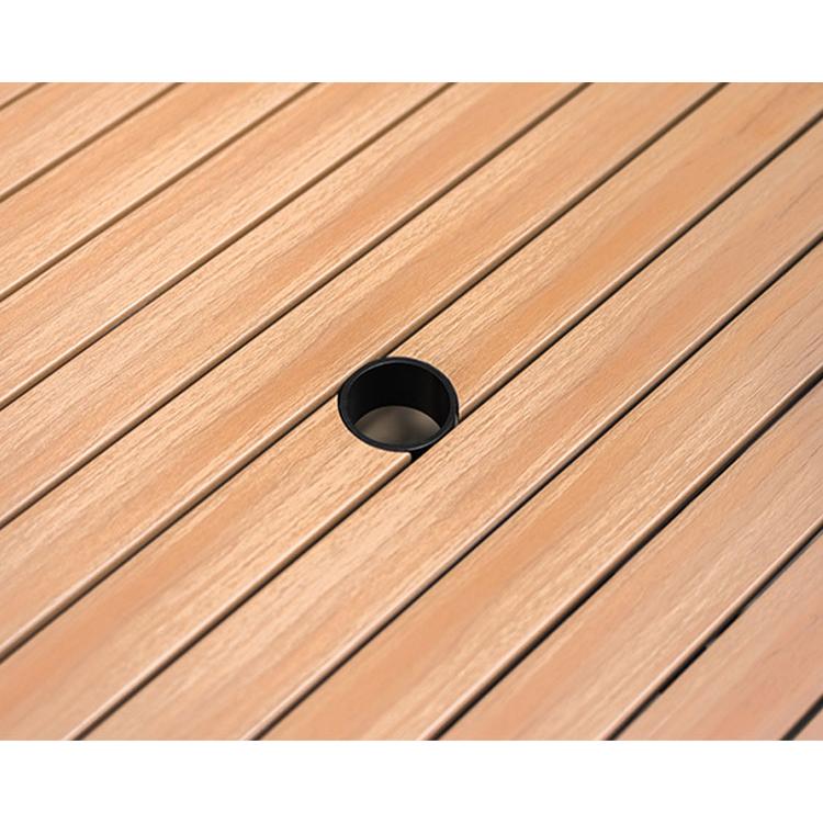 ガーデンテーブル 折りたたみテーブル 円形 90×90cm アルミ 人工木