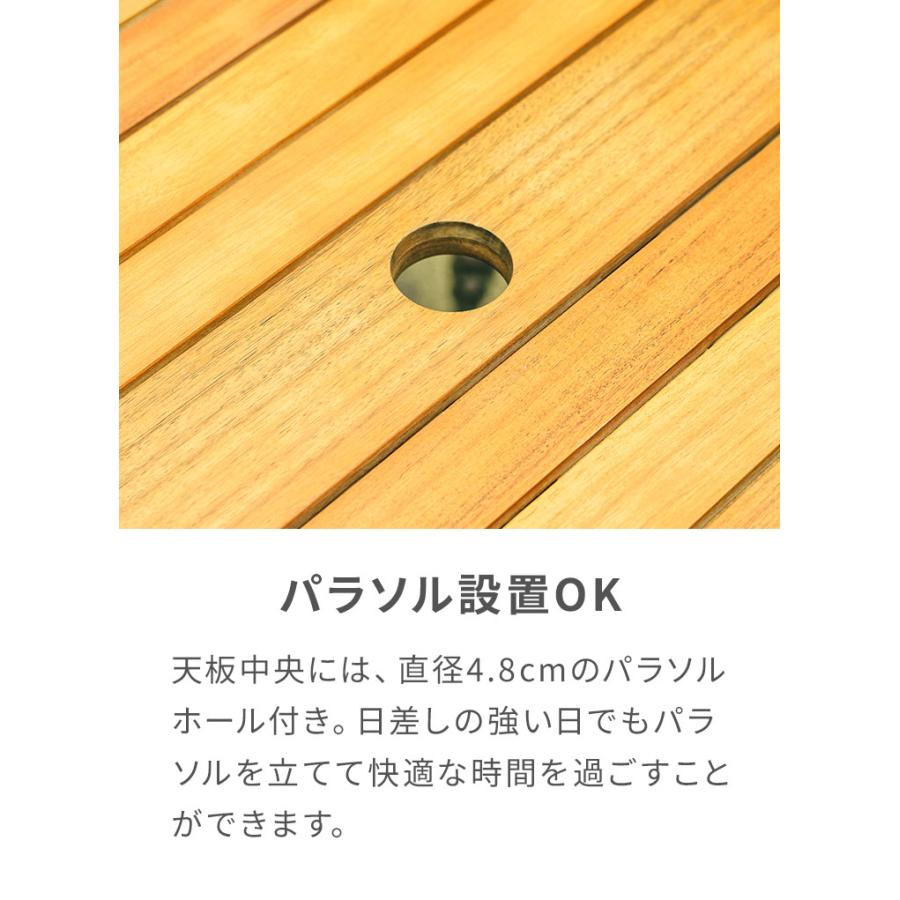 ガーデンテーブル 折りたたみテーブル 八角形 100×100cm アカシア材
