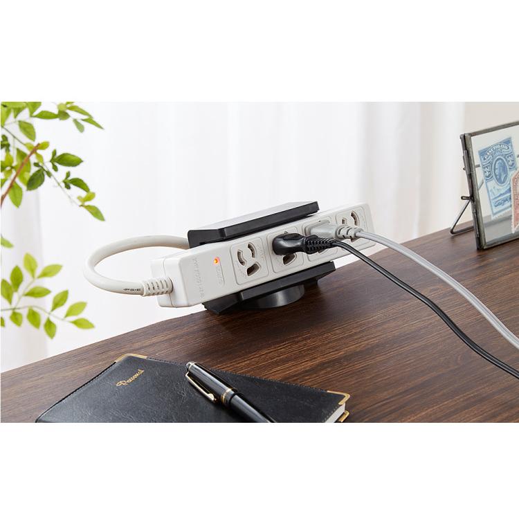 独特な電源タップホルダー 対応タップ幅4~6cm クランプ式 デスクホルダー 固定ホルダー 電源タップ 収納 コンセント ホルダー その他周辺機器 武田コーポレーション デスクまわり・収納・便利 電源タップ・固定ホルダー・デスク取り付け可能 ホワイト 10×6.2