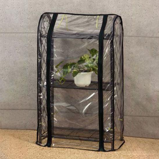人気沸騰 プランタースタンド ガーデンラック カバー付き 3段 高さ96cm ビニール温室 ビニールハウス フラワースタンド 園芸 フラワーラック4 980円