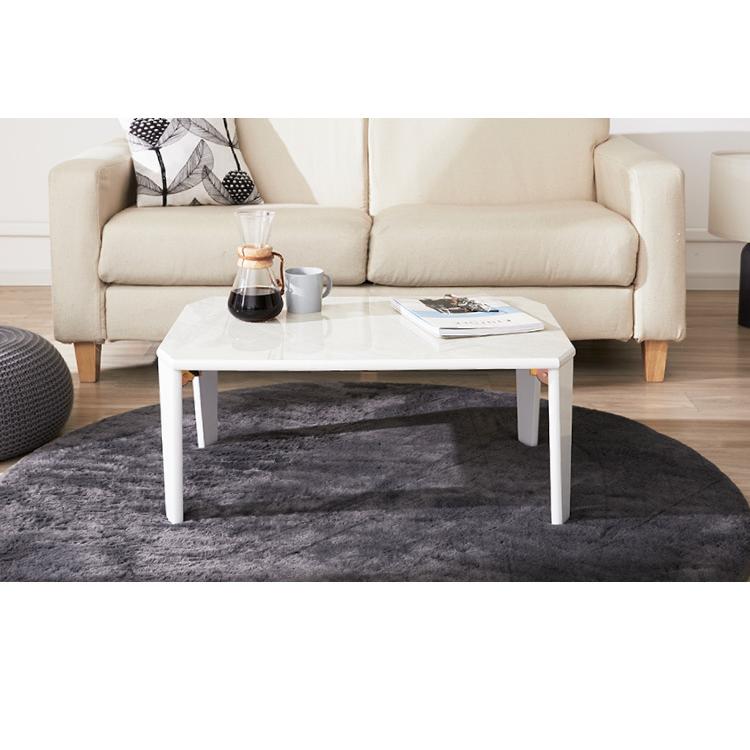 鏡面仕上げ 折りたたみテーブル 大理石柄 75×50 長方形 ローテーブル