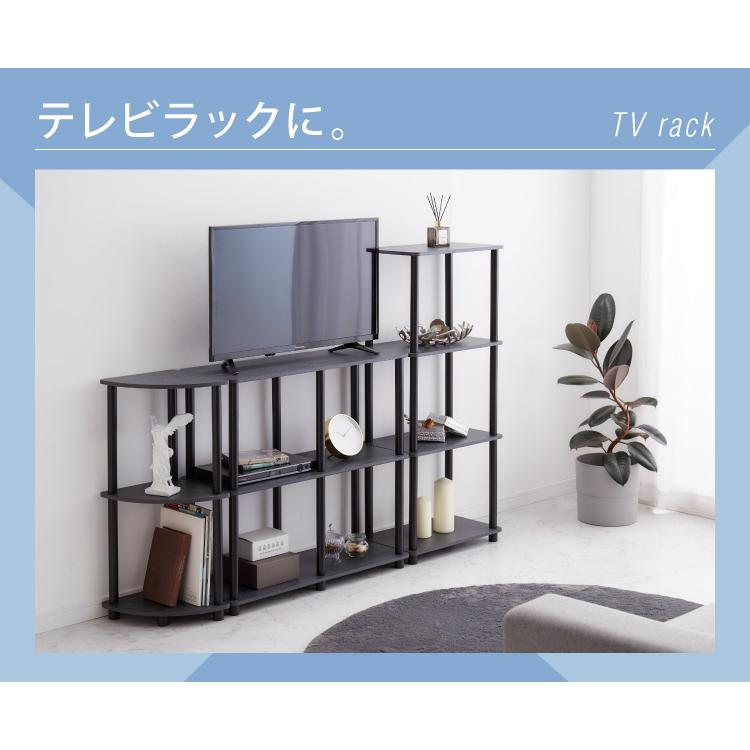 HIT FURNITURE 3段 スチール ハーフムーン 飾り棚 コーナーラック 組み立て簡単 おしゃれな大理石柄 3段 ラック オープン