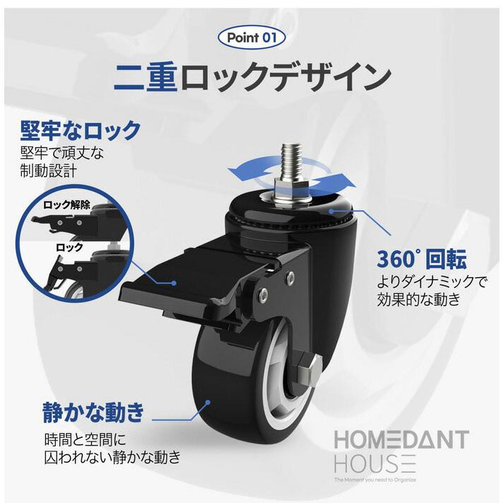 耐荷重600kg ネジなし 落下防止付き スチールラック キャスター付き ラック 棚 5段 幅90 奥行40 高さ165cm 耐荷重120kg 工具付き_4
