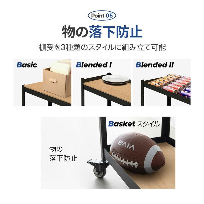 耐荷重600kg ネジなし 落下防止付き スチールラック キャスター付き ラック 棚 5段 幅90 奥行40 高さ165cm 耐荷重120kg 工具付き_8