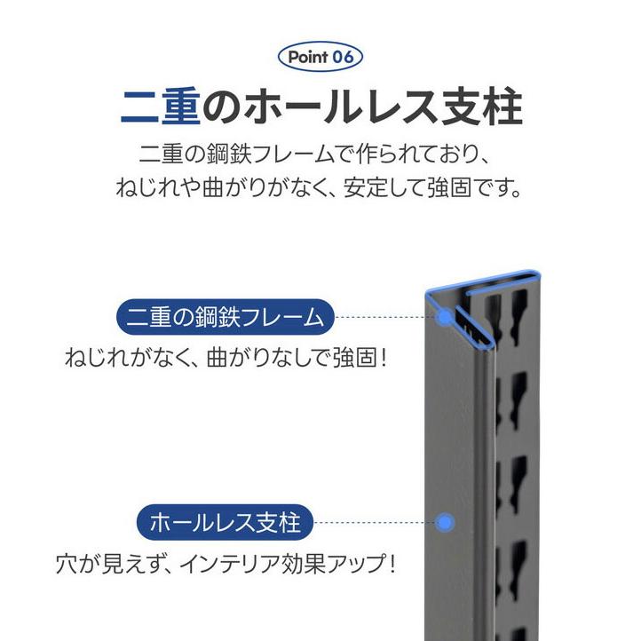 耐荷重600kg ネジなし 落下防止付き スチールラック キャスター付き ラック 棚 5段 幅90 奥行40 高さ165cm 耐荷重120kg 工具付き_9