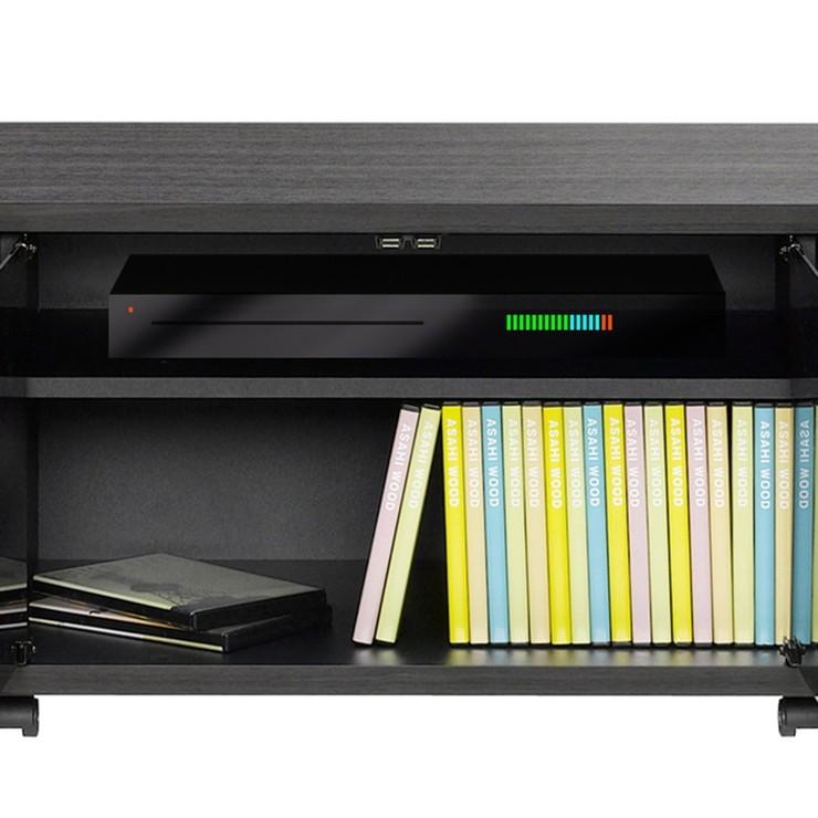 テレビボード ブラック×木目調 モダンデザイン テレビ台 ハイタイプ 幅96cm ブラック 黒系 モダン おしゃれ