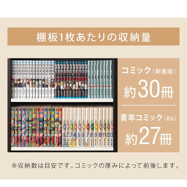 ラック 木製 棚 収納 本棚 大容量 薄型 おしゃれ コミックシェルフ 幅