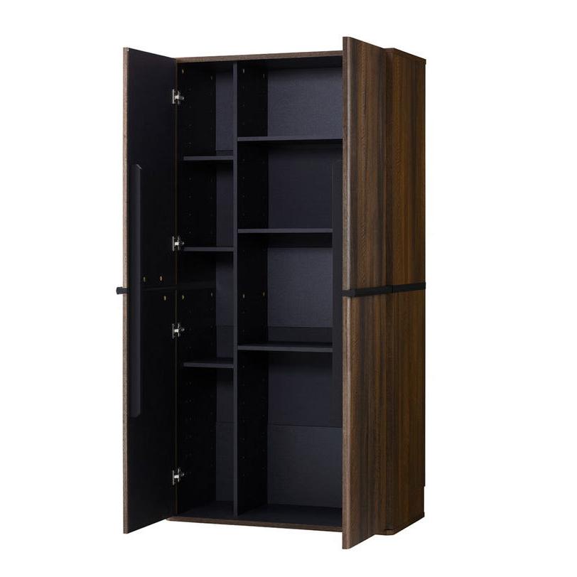 木目調 室内収納庫 収納庫 幅83 高さ162 室内用 ワードローブ タンス