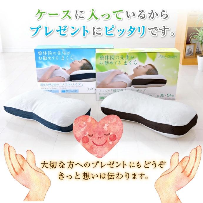 選べる2タイプ 整体師が勧める枕 約32×54cm ソフトパイプ枕or低反発