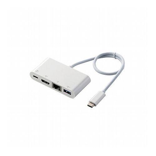 エレコム Type-Cドッキングステーション PD対応 充電用Type-C1ポート USB 3.1 1ポート HDMI1ポート LANポート 30cmケーブル ホワイト DST-C09WH 代引不可｜recommendo