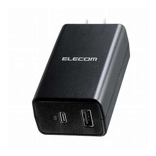 エレコム ACアダプター スマホ充電器 タイプCポート×1 USB-Aポート×1 コンパクト ブラック ACDC-PD1757BK 代引不可｜recommendo