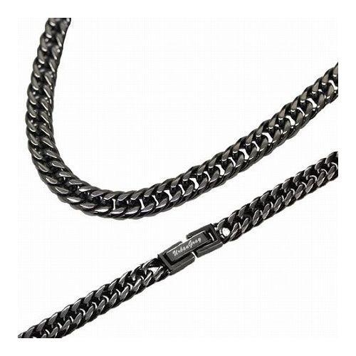 CrazyAngel 喜平ネックレス 喜平チェーン 6面ダブル 50cm ステンレス メンズ ネックレス ブラック 黒 チェーン ダブル クレイジーエンジェル 代引不可